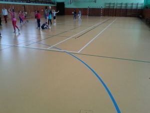 Podlaha ve sportovní hale v Libouchci